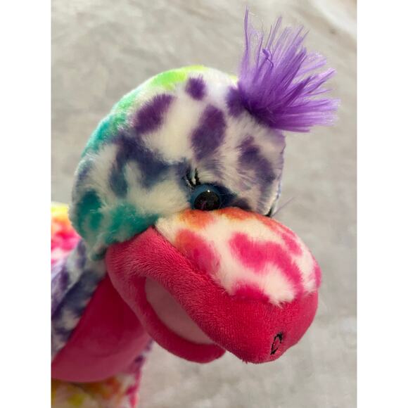 Build a Bear Workshop Rainbow Leopard Apatosaurus Plush Sound Dinosaur 18in - Picture 4 of 7